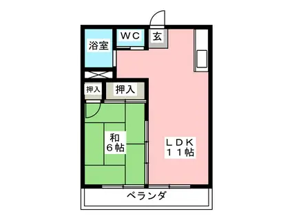 メゾンツチヤ(1LDK/2階)の間取り写真