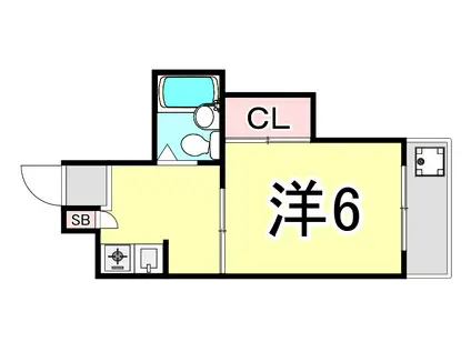 ディア夙川(1K/4階)の間取り写真