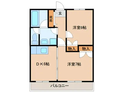 ARIETTA(2DK/3階)の間取り写真