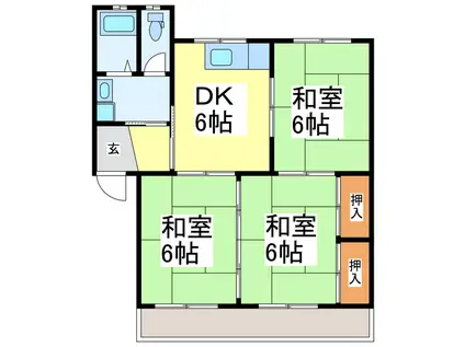 SUBSTANCE(3DK/3階)の間取り写真