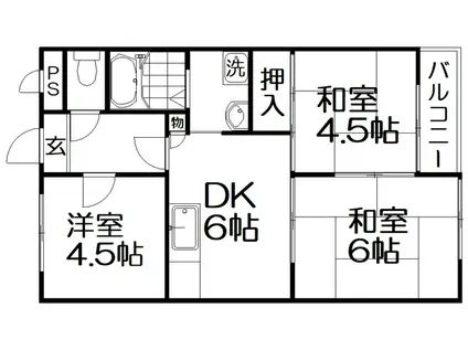 ハイクレスト宮之阪(3DK/4階)の間取り写真