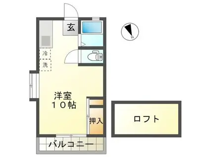 シティベール高良内(ワンルーム/2階)の間取り写真