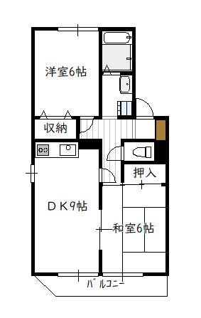 FIRST KOBE(2DK/1階)の間取り写真