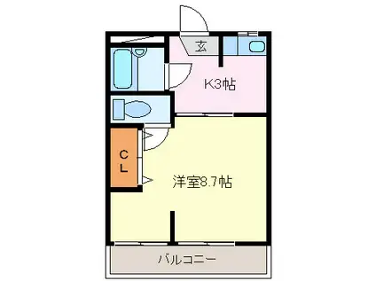神久 松鶴(1K/1階)の間取り写真
