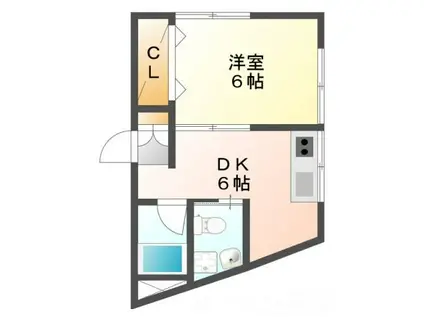 シュシュ恵比須(1DK/2階)の間取り写真