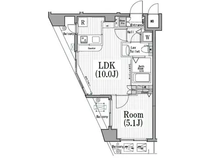 ガーラ落合南長崎(1LDK/8階)の間取り写真