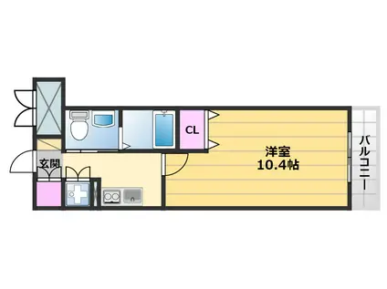 フェニックスレジデンス堺東(1K/11階)の間取り写真