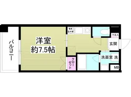 金子ビル(1K/4階)の間取り写真