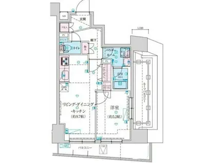 リヴシティ墨田イースト(1LDK/6階)の間取り写真