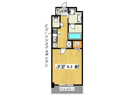 グレイスレジデンス大阪ウエスト(1K/5階)の間取り写真