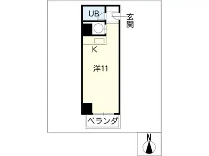 ファミール富士見309(ワンルーム/3階)の間取り写真