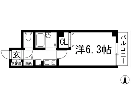 イースガーデン(1K/2階)の間取り写真