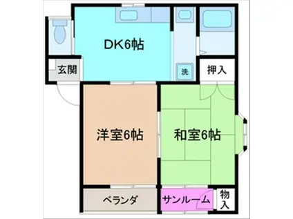 カナールハイムYM(2DK/1階)の間取り写真