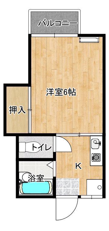 アミティハウスA(1K/1階)の間取り写真