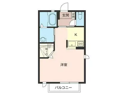 SHMソルフィー(ワンルーム/1階)の間取り写真