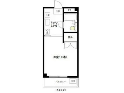 ホワイトハウス(1K/1階)の間取り写真