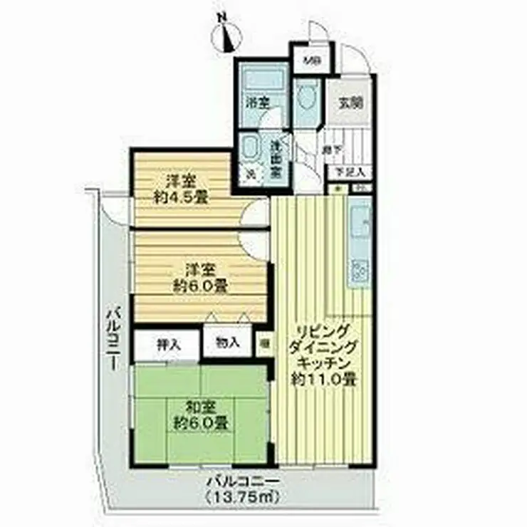 ライオンズマンション天王町第2 4階階 間取り