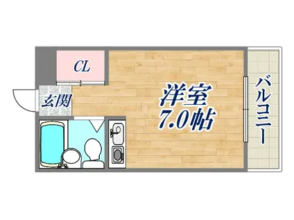 ダイドーメゾン門戸(ワンルーム/4階)の間取り写真