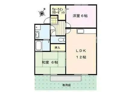 セジュール坂井I(2LDK/1階)の間取り写真