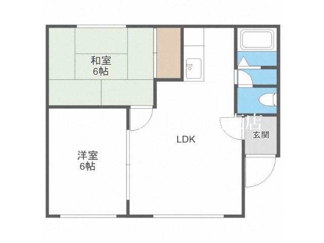 ドリームパレス(2LDK/2階)の間取り写真