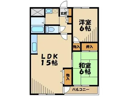 笹井レジデンス(2LDK/1階)の間取り写真