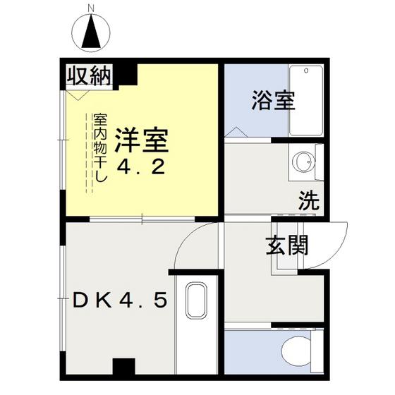 磨屋町きく井ビル(1DK/4階)の間取り写真