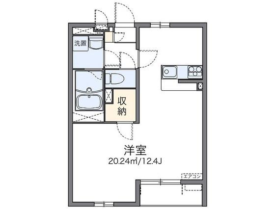 レオネクストパナメーラK(ワンルーム/1階)の間取り写真