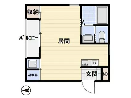 パインフィールド櫛川(1K/2階)の間取り写真