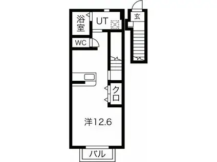 P.COURT(ワンルーム/2階)の間取り写真