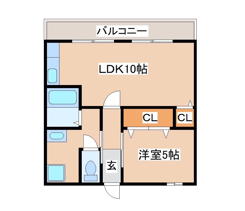 庄山マンション(1LDK/4階)の間取り写真