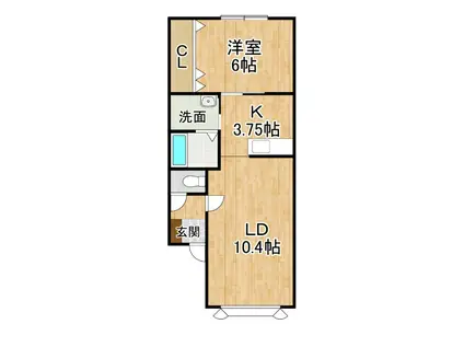 LEMUREII(1LDK/1階)の間取り写真