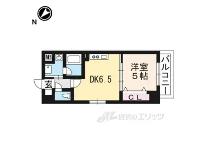 アール・ツー・コート(1DK/5階)の間取り写真