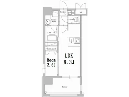 エンクレスト香椎セピア通(1LDK/8階)の間取り写真