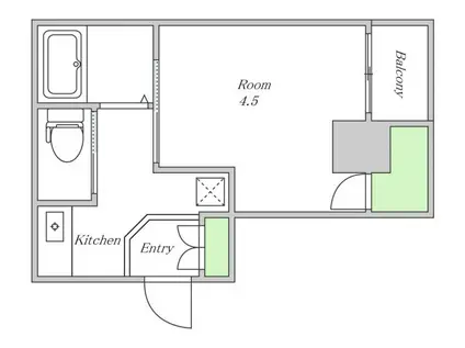プランドール福島(1K/4階)の間取り写真
