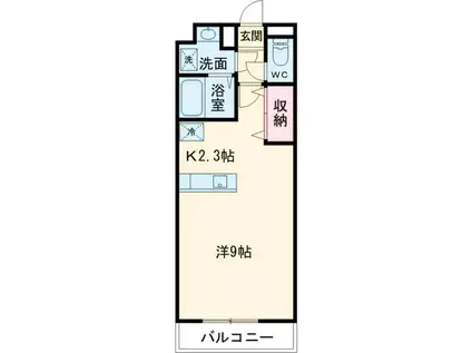 ルーナシティ(ワンルーム/3階)の間取り写真