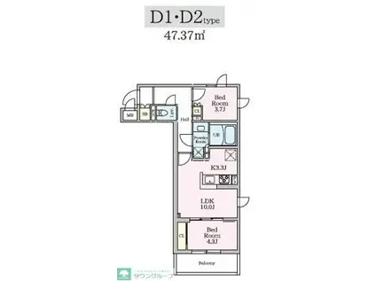リビオメゾン大岡山(2LDK/1階)の間取り写真