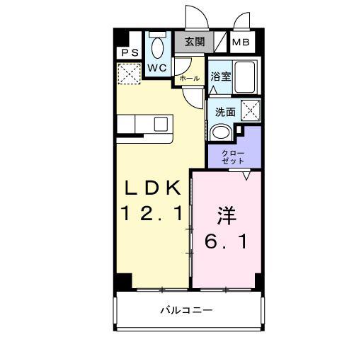 グリーンテラス大山(1LDK/2階)の間取り写真