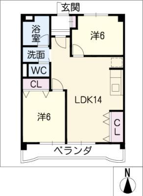メゾン大和(2LDK/2階)の間取り写真