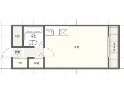 カルム白鷺(ワンルーム/4階)の間取り写真