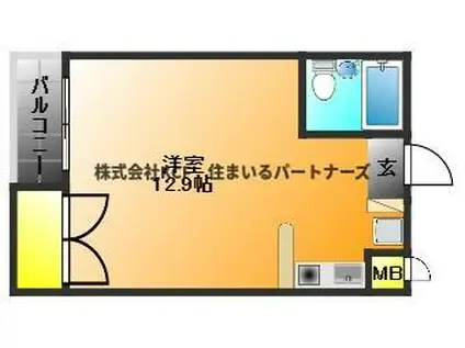 ジョグ六ツ門南(ワンルーム/4階)の間取り写真