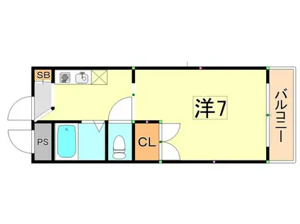 ハイツヤマネ(1K/3階)の間取り写真