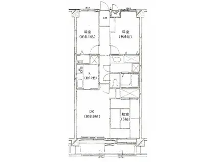 ラポート浦和(3LDK/2階)の間取り写真