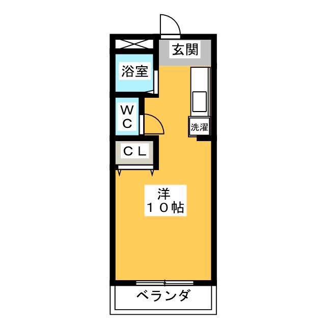 青柳ヒルズ(ワンルーム/2階)の間取り写真