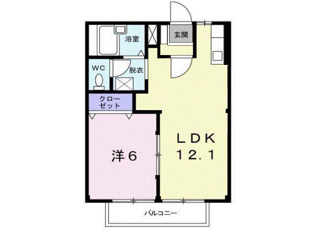 シティハイツ木村(1LDK/2階)の間取り写真