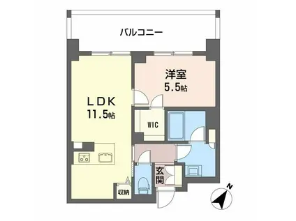 リビエナ グラン 新梅田(1LDK/9階)の間取り写真