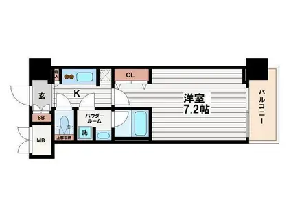 コンフォリア心斎橋イースト(1K/14階)の間取り写真