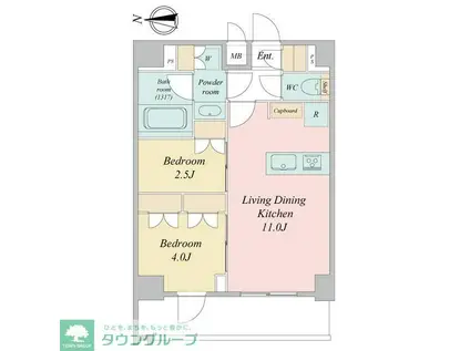 LIME RESIDENCE KAWAGUCHI イースト(2LDK/6階)の間取り写真