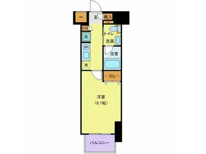 ライトハウス大塚(1K/4階)の間取り写真