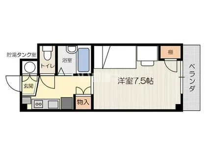 リエス虎丸(1K/2階)の間取り写真