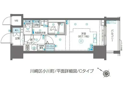ZOOM川崎SECOND(1K/10階)の間取り写真